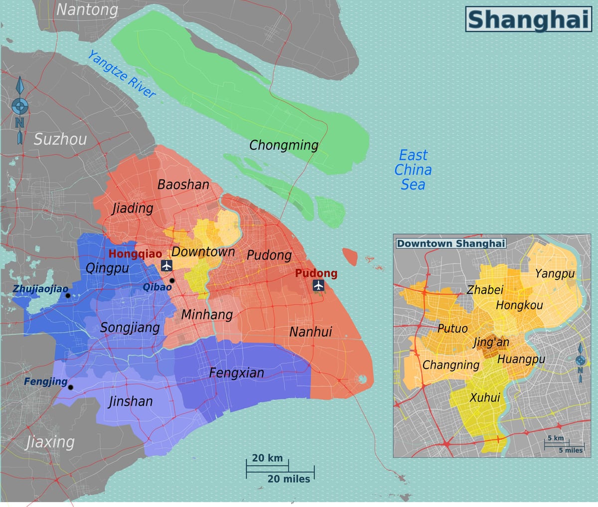 上海地区地図